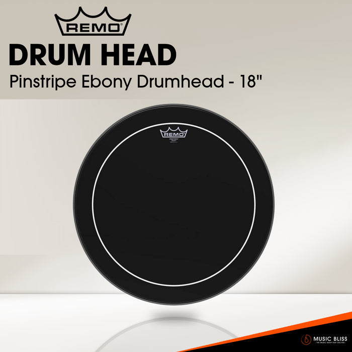 Remo Pinstripe Ebony Drumhead - 18"