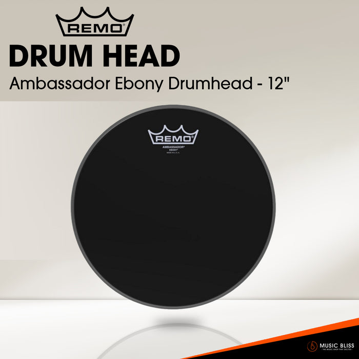 Remo Ambassador Ebony Drumhead - 12"