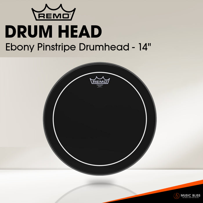 Remo Pinstripe Ebony Drumhead (Available in sizes 10"-18")