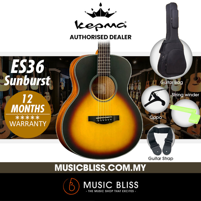KEPMA ES36 Mini Acoustic Guitar - Sunburst - Music Bliss Malaysia