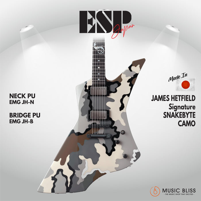 ESP Original JAMES HETFIELD Signature SNAKEBYTE - CAMO [MIJ - Made in Japan] - Music Bliss Malaysia