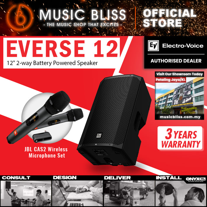 EV Electro-Voice Everse12 12-inch 2-way Battery-powered PA Speaker - Black