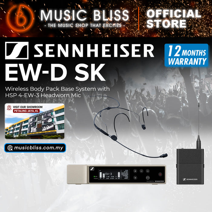Sennheiser EW-D SK Wireless Body Pack Base System with HSP 4-EW-3 Headworn Mic - Black