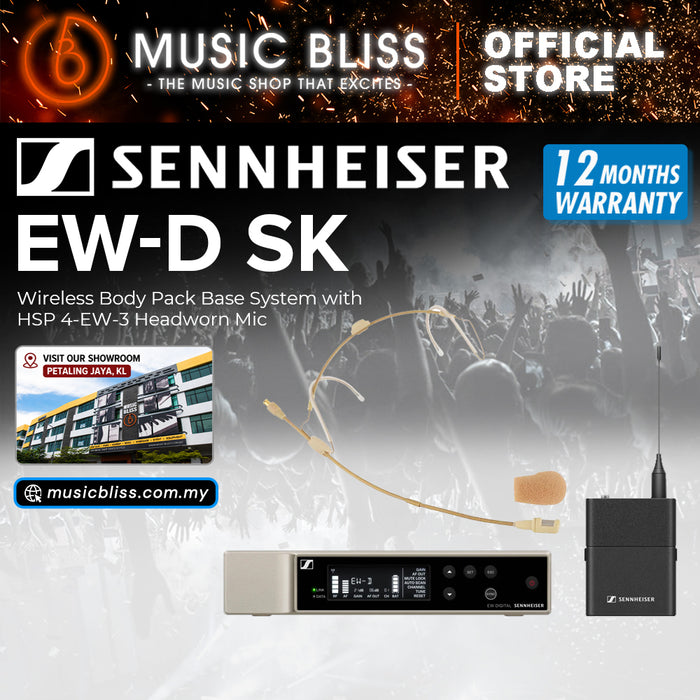 Sennheiser EW-D SK Wireless Body Pack Base System with HSP 4-EW-3 Headworn Mic - Beige