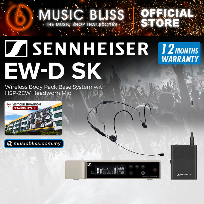 Sennheiser EW-D SK Wireless Body Pack Base System with HSP-2EW Headworn Mic - Black