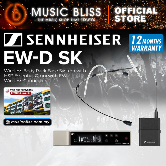 Sennheiser EW-D SK Wireless Body Pack Base System with HSP Essential Omni with EW Wireless Connector - Black