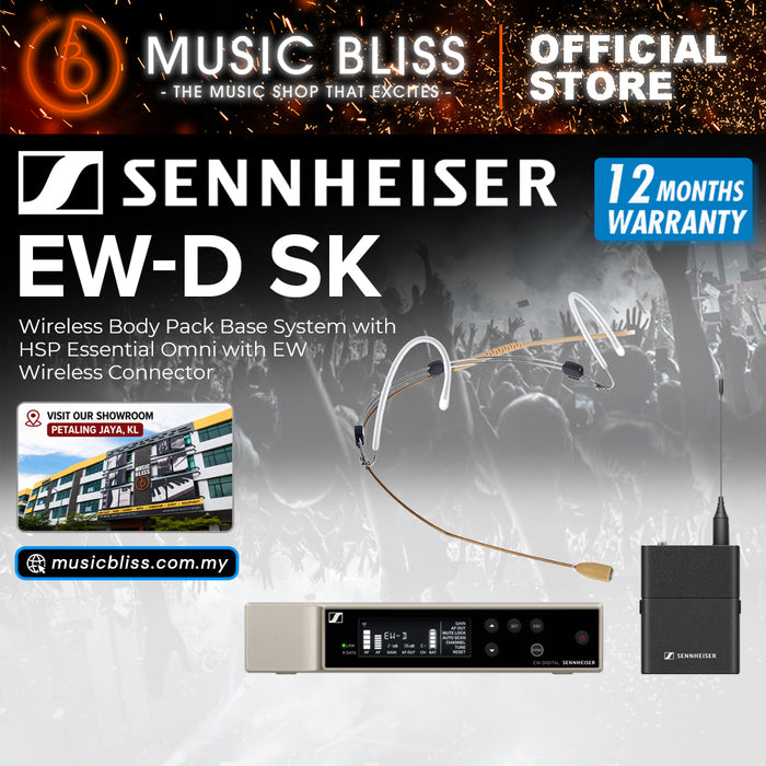 Sennheiser EW-D SK Wireless Body Pack Base System with HSP Essential Omni with EW Wireless Connector - Beige