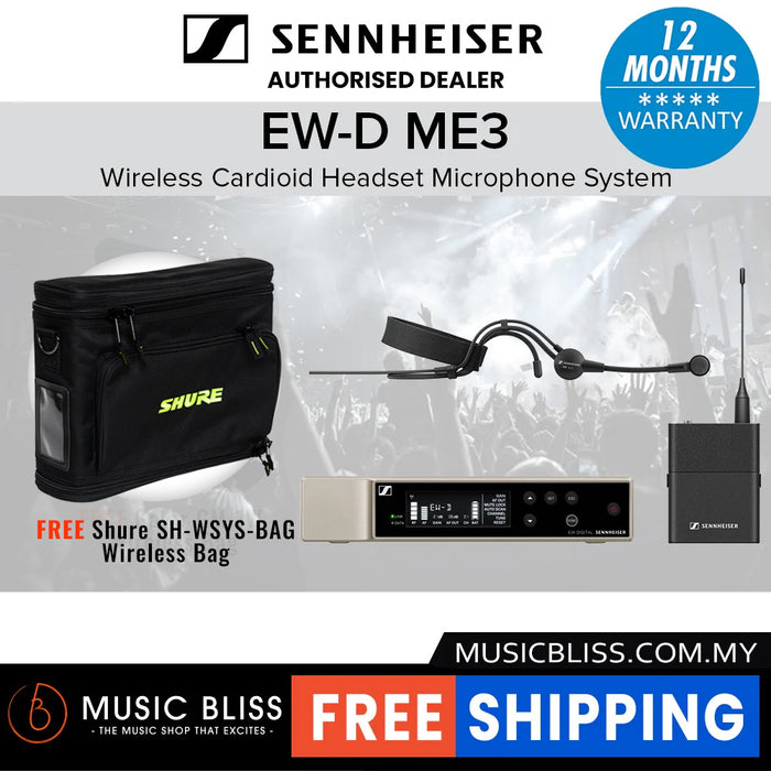 Sennheiser EW-D ME3 SET Digital Wireless Cardioid Headset Microphone System