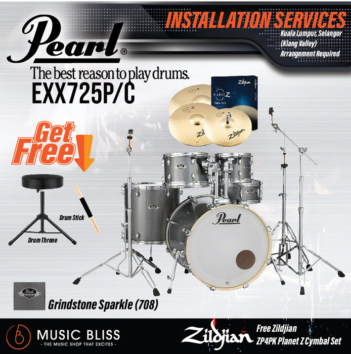 Pearl Export EXX 5 Piece Drum Set with Hardware Drumstick and