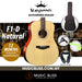 KEPMA F1-D Solid Top Dreadnought Acoustic Guitar - Natural - Music Bliss Malaysia