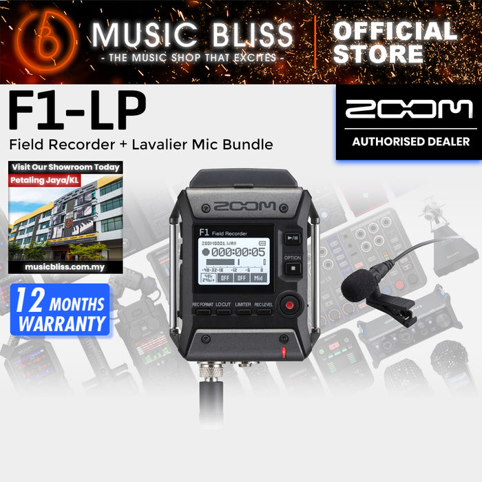 Zoom F1-LP Field Recorder + Lavalier Mic Bundle with 0% Instalment