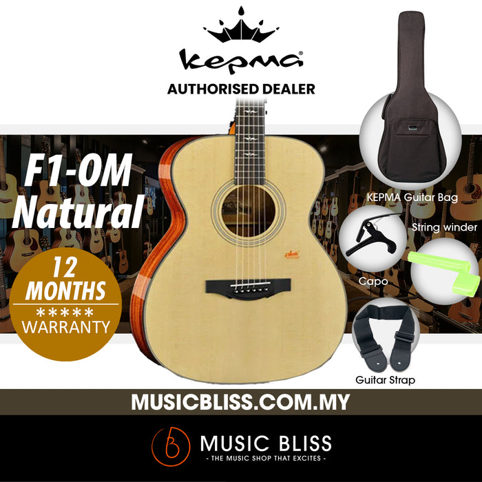 KEPMA F1-OM Solid Top Orchestra Model Acoustic Guitar - Natural - Music Bliss Malaysia
