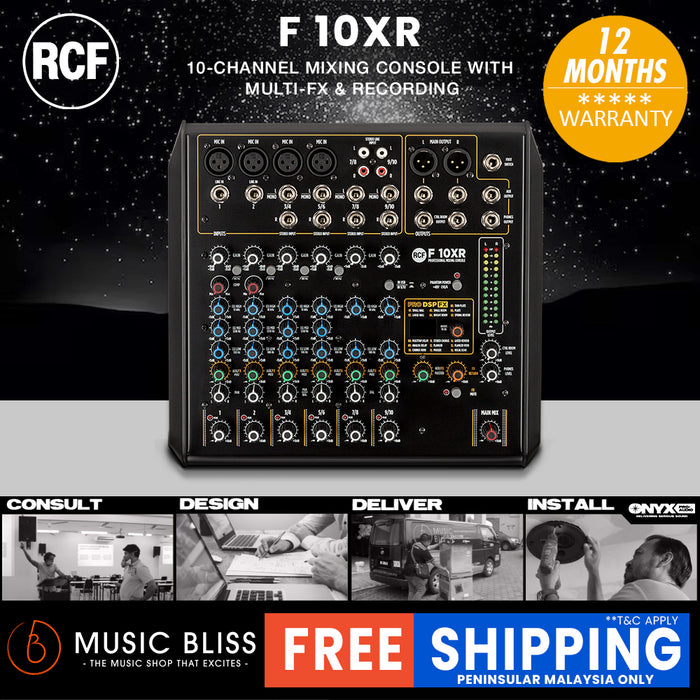 RCF F 10XR 10-Channel Mixer with Multi-FX