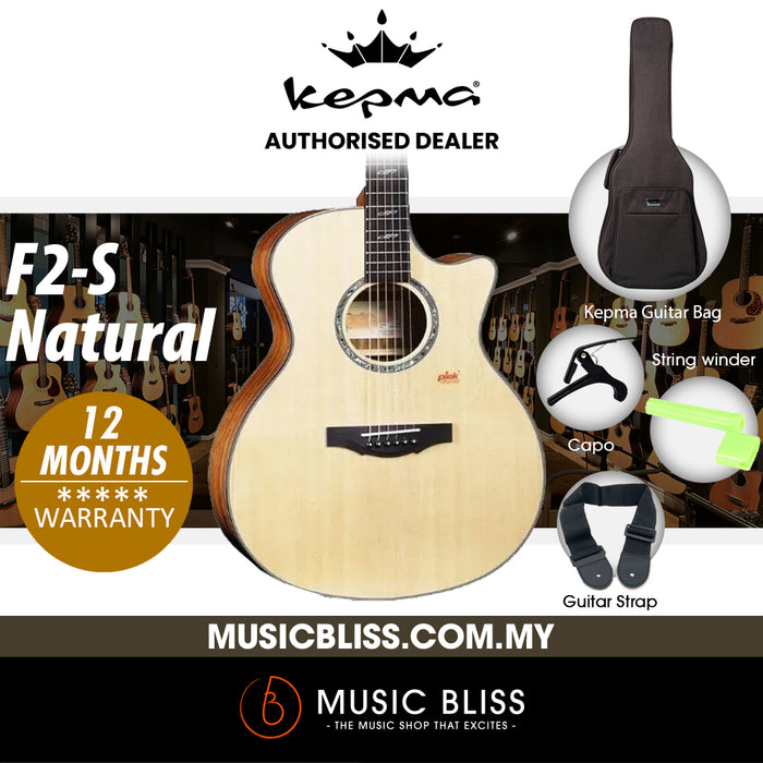 KEPMA F2-S Solid Sitka Spruce Top Grand Auditorium Acoustic Guitar - Music Bliss Malaysia