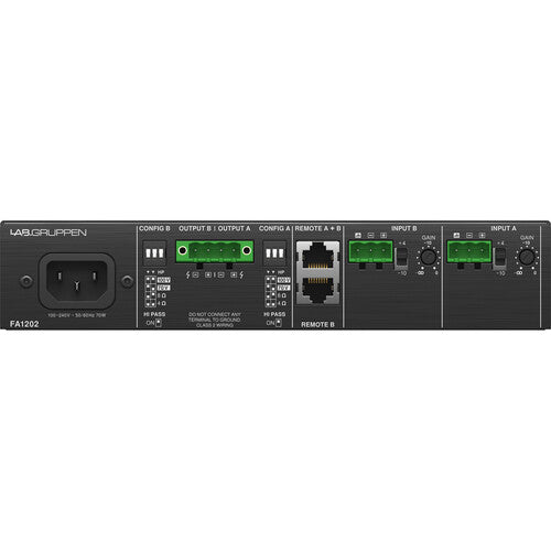 Lab Gruppen FA1202 2 x 120W Commercial Amplifier with Direct Drive Technology and Energy Star Certification