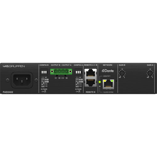 Lab Gruppen FAD2402 2 x 240W Commercial Amplifier with Direct Drive Technology, Dante Networking and Energy Star Certification
