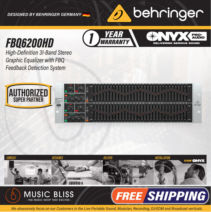 Behringer FBQ6200HD 31-band Stereo Graphic Equalizer - Music Bliss Malaysia