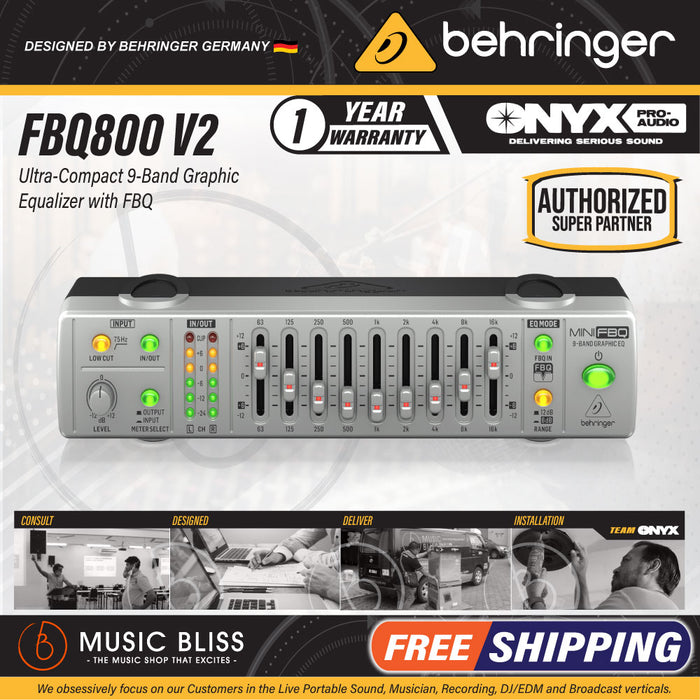 Behringer MINIFBQ FBQ800 9-Band Graphic Equalizer