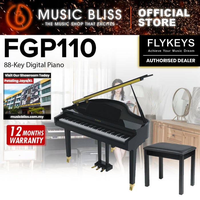Flykeys FGP110 88-Key Digital Piano Home Electric Piano Keyboard - Black