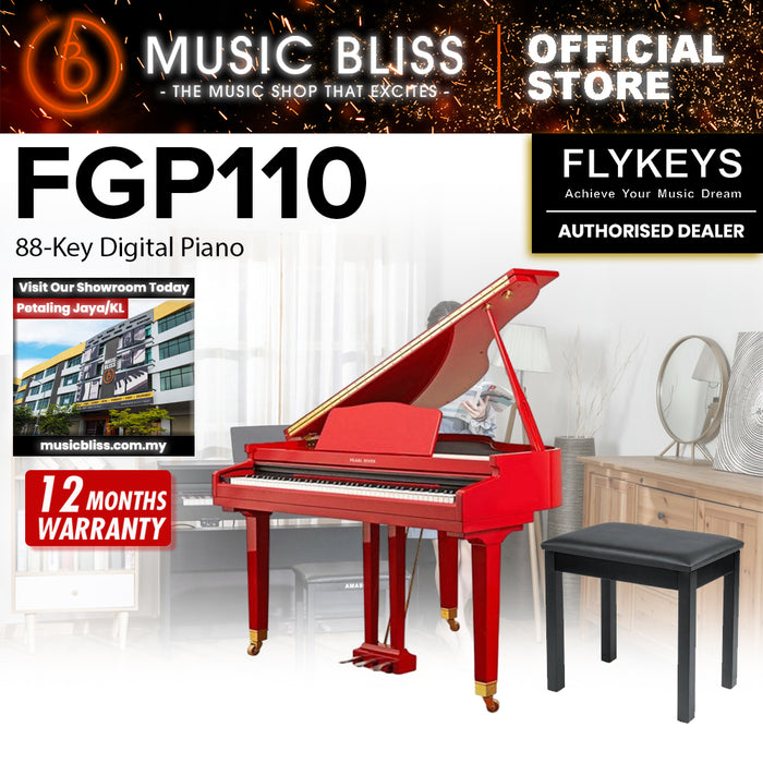 Flykeys FGP110 88-Key Digital Piano Home Electric Piano Keyboard - Red