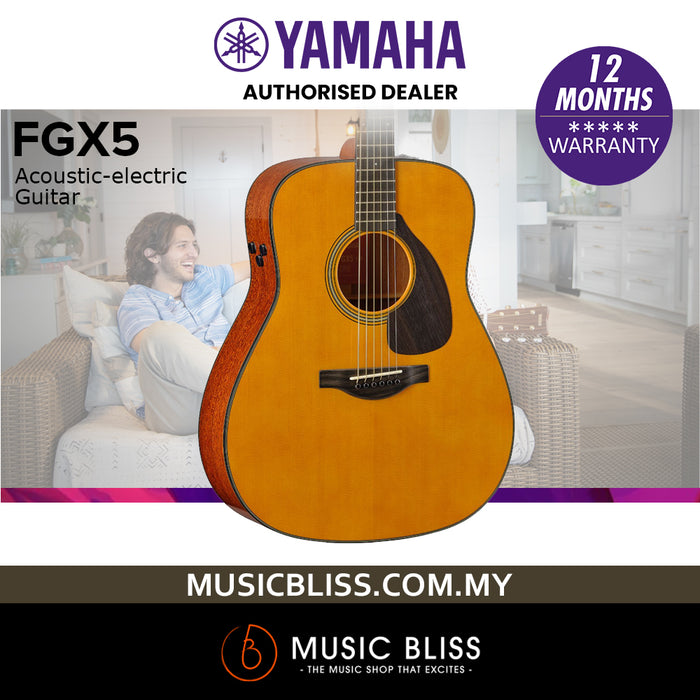 Yamaha Red Label FGX5 Acoustic-Electric Guitar with Hardcase - Natural