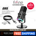 FIFINE AM8 XLR/USB Dynamic Microphone for Podcast Recording, PC Computer Gaming Streaming Mic with RGB Light, Mute Button, Headphones Jack, Desktop Stand, Vocal Mic for Singing YouTube-AmpliGame - Music Bliss Malaysia