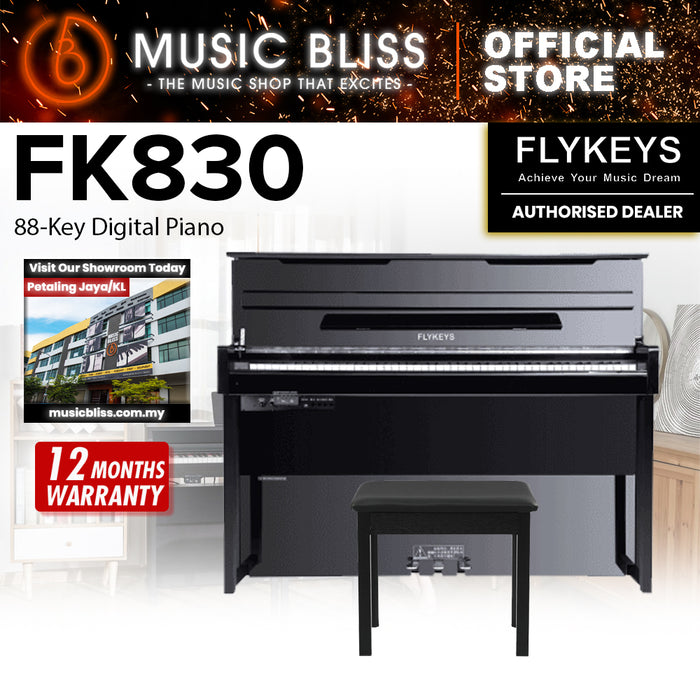 Flykeys FK830 88-Key Digital Piano Home Electric Piano Keyboard - Black