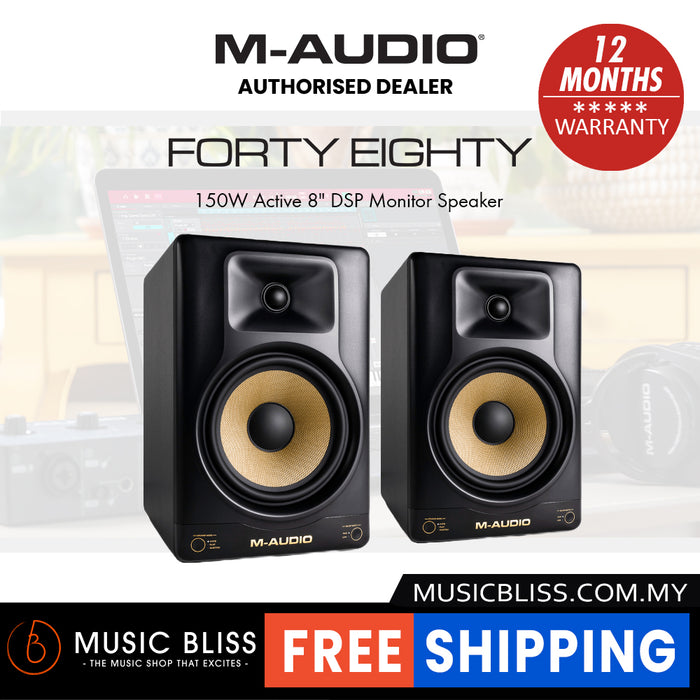 M-Audio Forty Eighty 150W Active 8" DSP Monitor Speaker - Pair