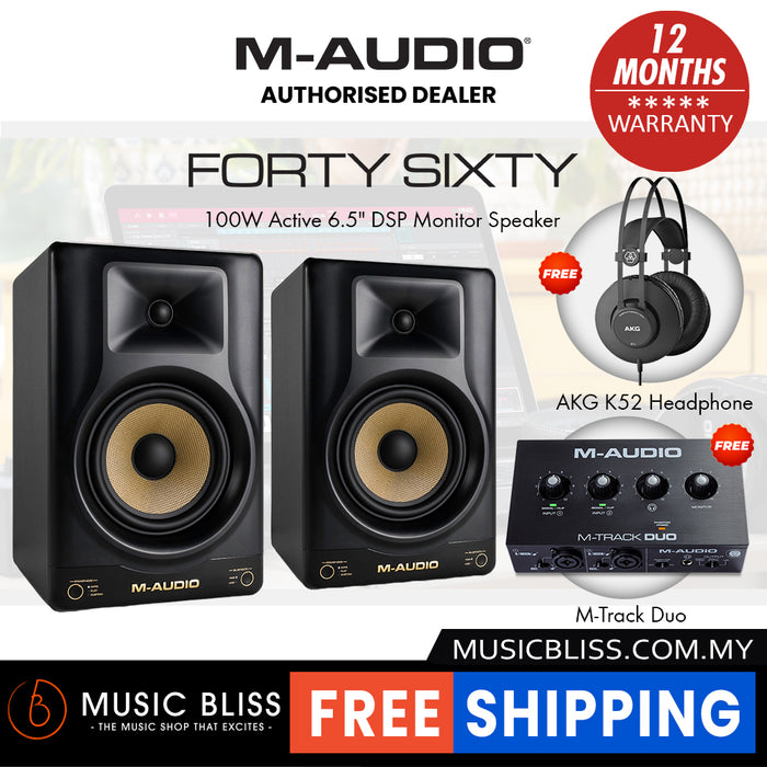 M-Audio Forty Sixty 100W Active 6.5" DSP Monitor Speaker - Pair