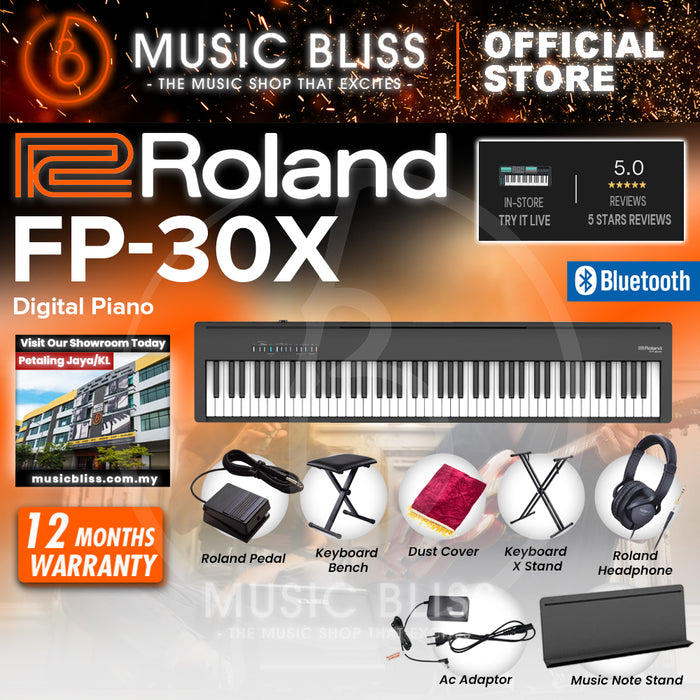 Roland FP-30X 88-key Digital Piano with DP-2 Pedal - Black