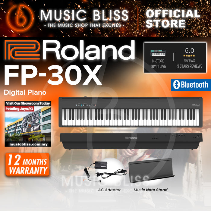 Roland FP-30X 88-key Digital Piano with DP-2 Pedal - Black