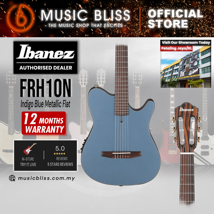 Ibanez FRH10N Thinline Nylon Acoustic-electric Guitar - Indigo Blue Metallic Flat