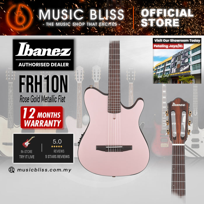 Ibanez FRH10N Thinline Nylon Acoustic-electric Guitar - Rose Gold Metallic Flat