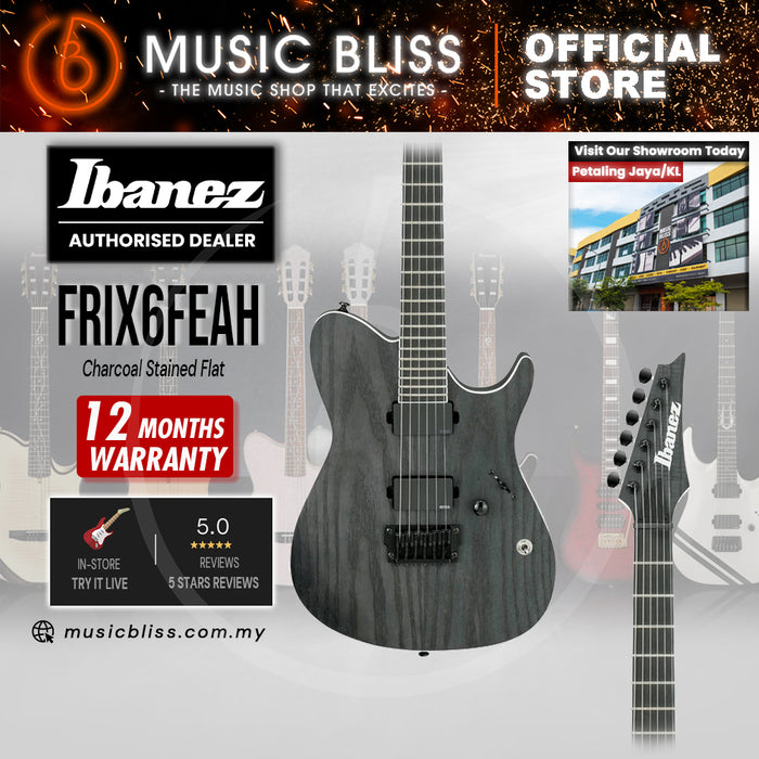 Ibanez Iron Label FRIX6FEAH Electric Guitar - Charcoal Stained Flat