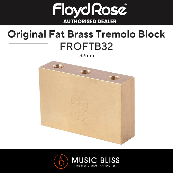 Floyd Rose FROFTB32 Original Fat Brass Tremolo Sustain Block - 32mm - Music Bliss Malaysia