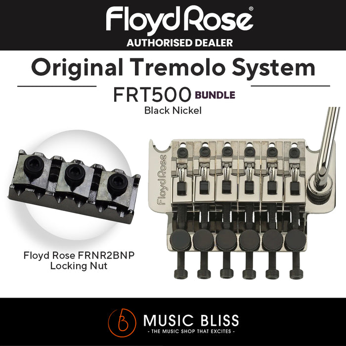 Floyd Rose FRT500 Original Tremolo System with Floyd Rose FRNR2BNP R2 Locking Nut Package - Music Bliss Malaysia