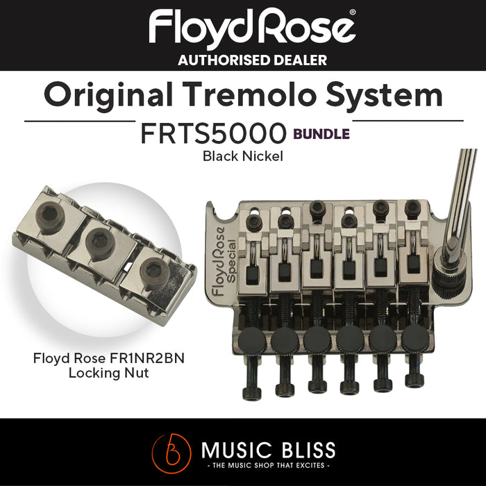 Floyd Rose FRTS5000 Special Series Tremolo System with Floyd Rose FR1NR2BN 1000 Series / Special R2 Locking Nut Package - Music Bliss Malaysia