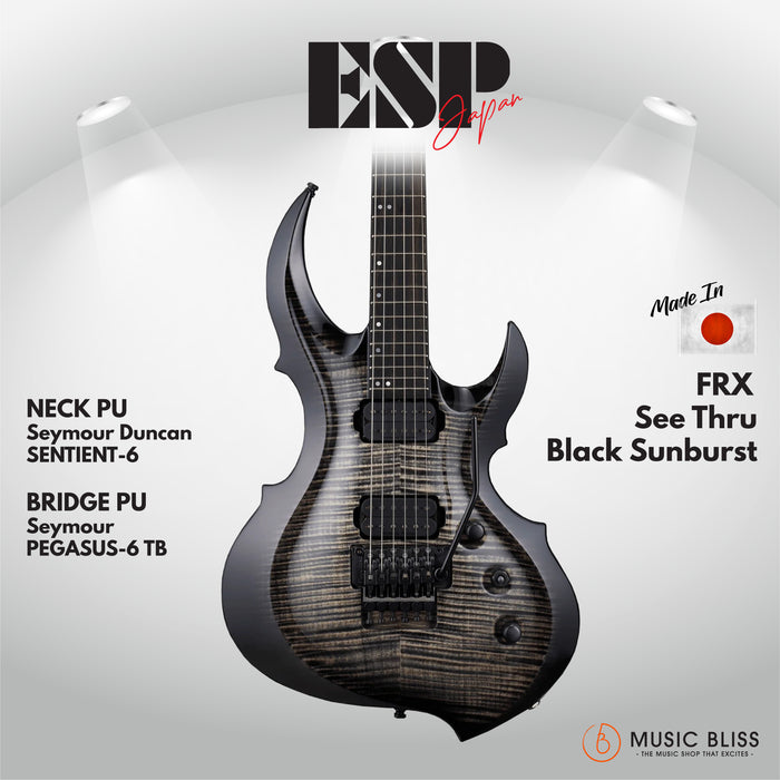 ESP Original FRX-CTM /FM - See Thru Black Sunburst [MIJ - Made in Japan] - Music Bliss Malaysia
