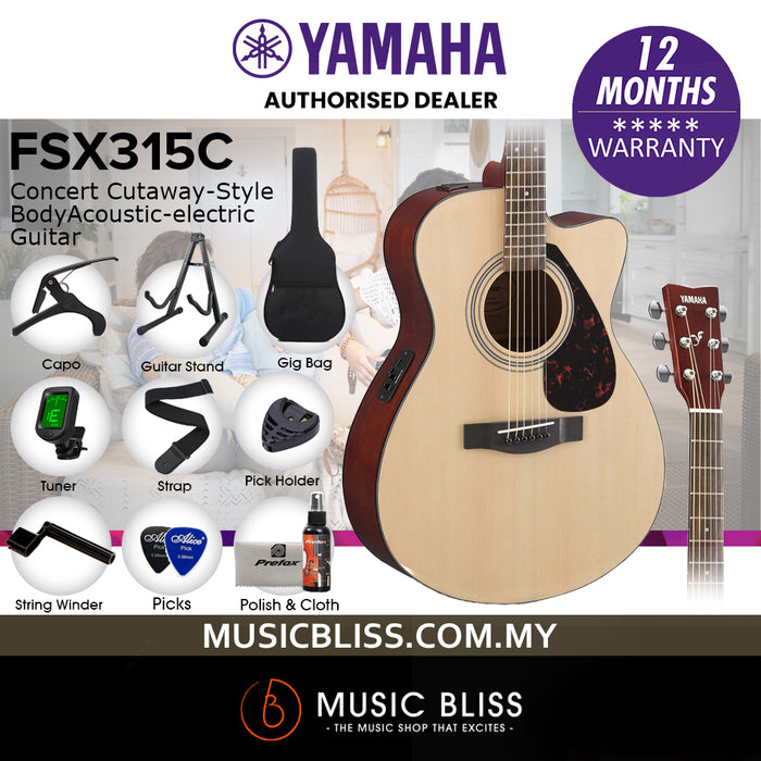 Yamaha FSX315C Concert Cutaway Acoustic-Electric Guitar