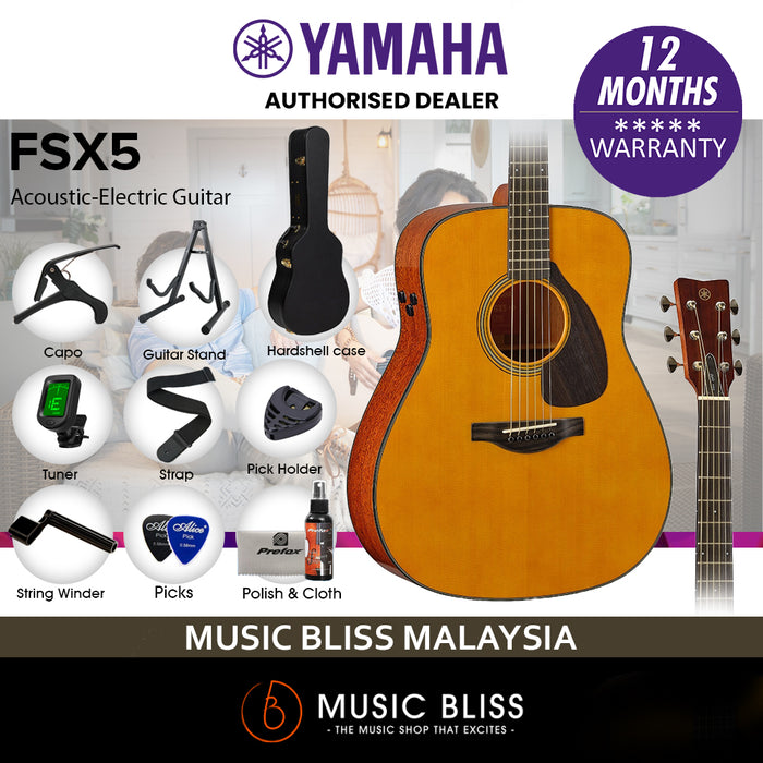 Yamaha Red Label FSX5 Acoustic-Electric Guitar with Hardcase - Natural Gloss (FSX-5) MADE IN JAPAN