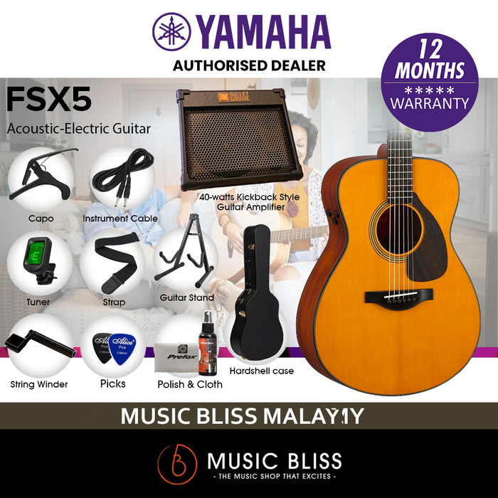 Yamaha Red Label FSX5 Acoustic-Electric Guitar with Hardcase - Natural Gloss (FSX-5) MADE IN JAPAN