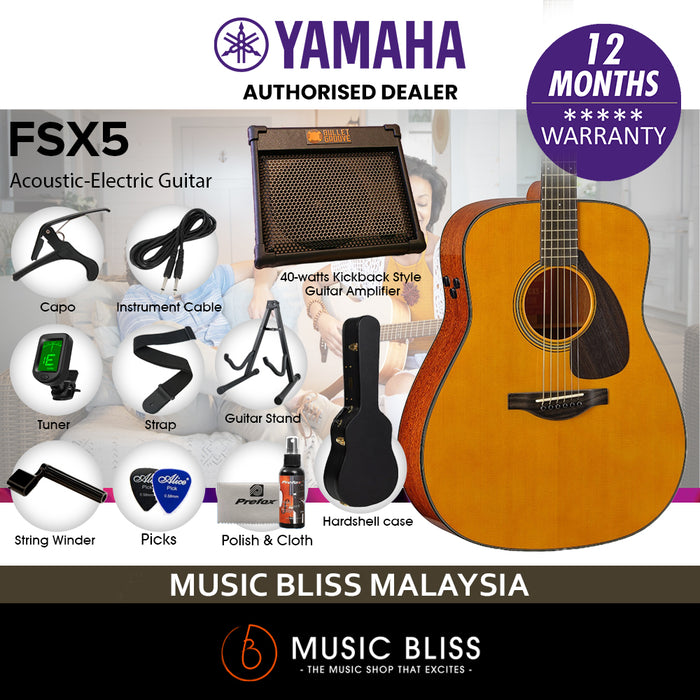 Yamaha Red Label FSX5 Acoustic-Electric Guitar with Hardcase - Natural Gloss (FSX-5) MADE IN JAPAN