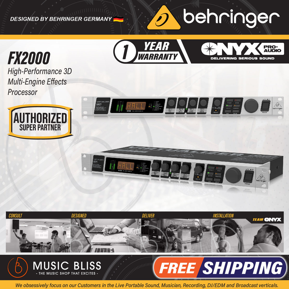 Behringer Virtualizer 3D FX2000 Rackmount Effects Processor