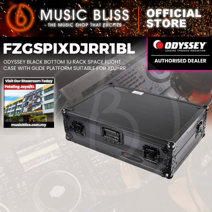 ODYSSEY FZGSPIXDJRR1BL Pioneer XDJ-RR Bottom 1U Rack Space Flight Case with Glide Platform