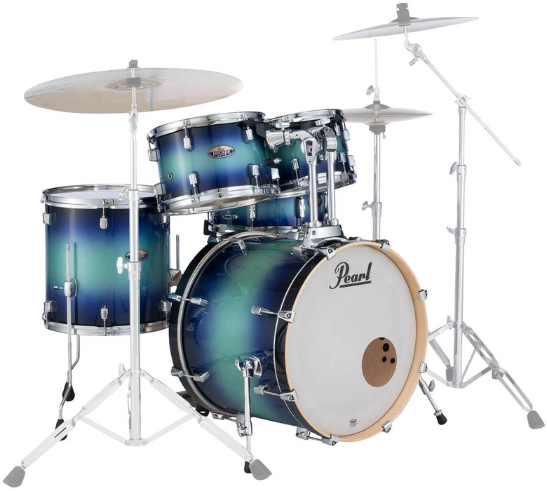 Pearl Decade Maple 5-Piece Drum Set with Hardware, Drumstick and Throne - 22 Inch Bass Drum- Faded Glory