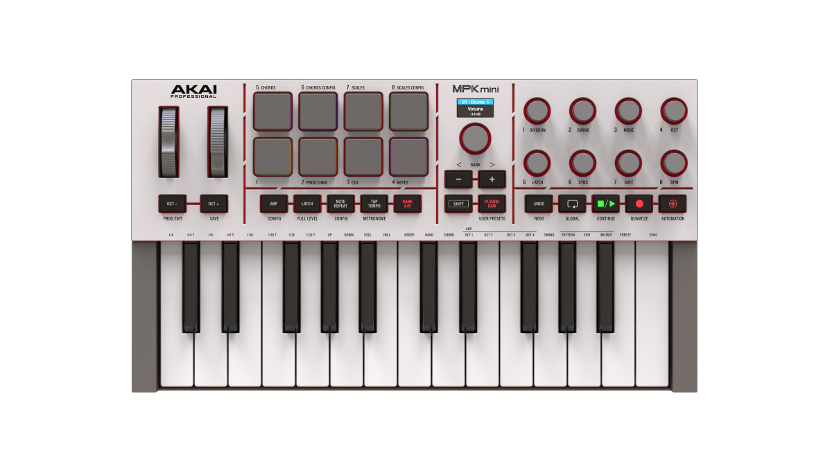 Akai Professional MPK Mini IV MIDI Keyboard Controller - White