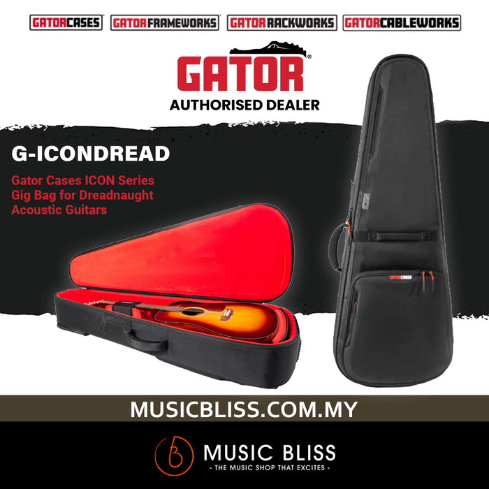 Gator G-ICONDREAD Icon Series Dreadnought Guitar Gig Bag - Black