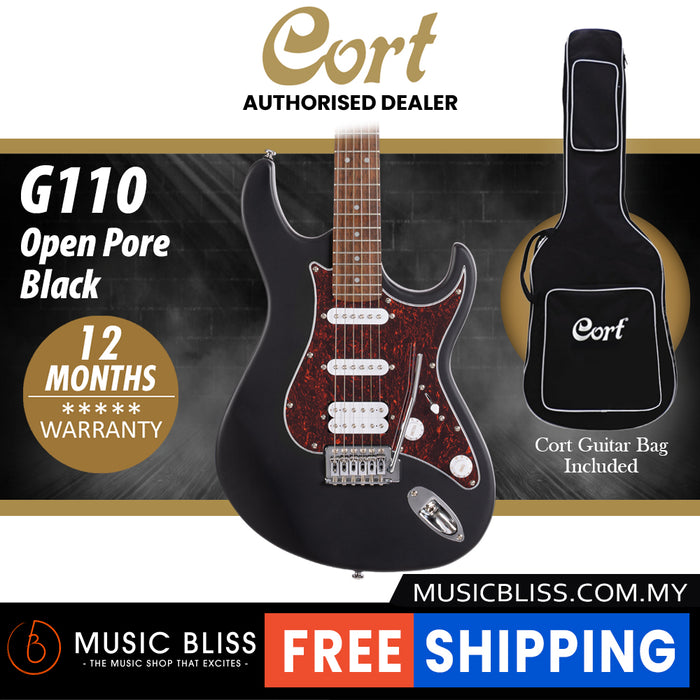 Cort G110 Electric Guitar with Bag - Open Pore Black