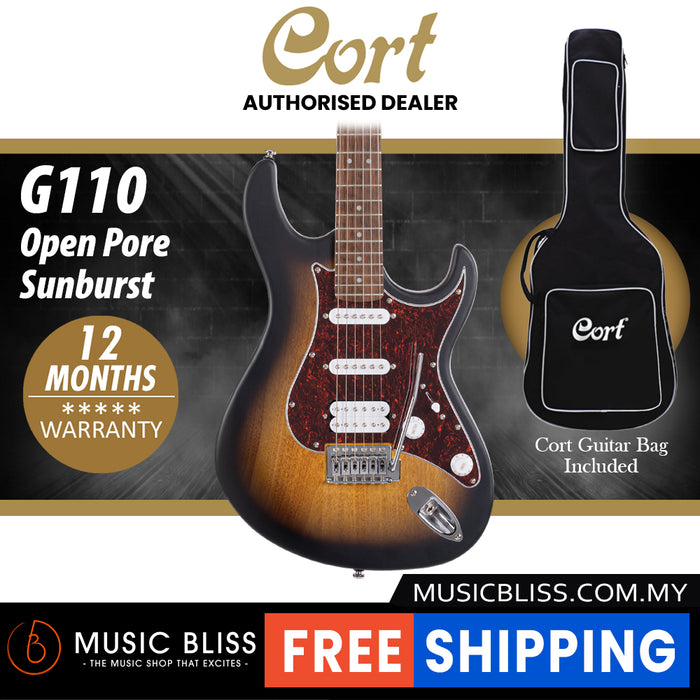 Cort G110 Electric Guitar with Bag - Open Pore Sunburst