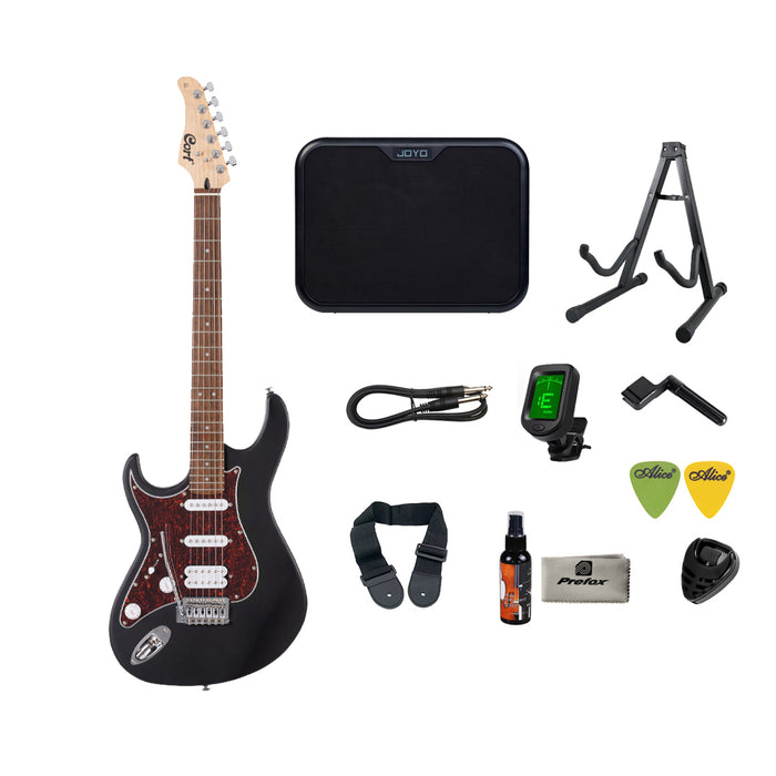 Cort G110 Left-Handed Electric Guitar with Bag - Open Pore Black